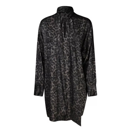 Blanca Vita Acorus Leopard-Print Mini Dress Black 