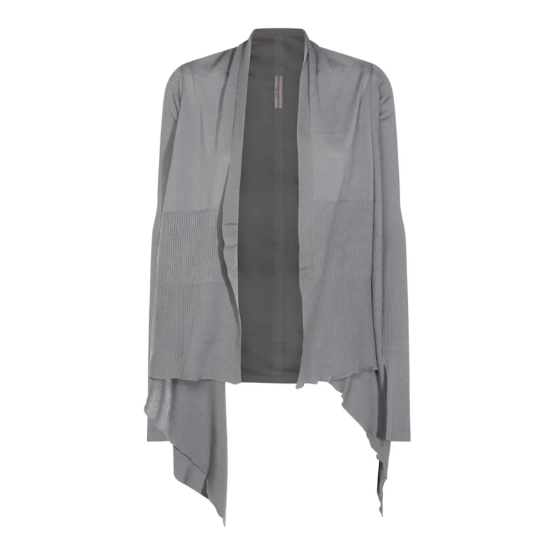 Rick Owens Vest Euca Virgin Wool Cardigan Grey