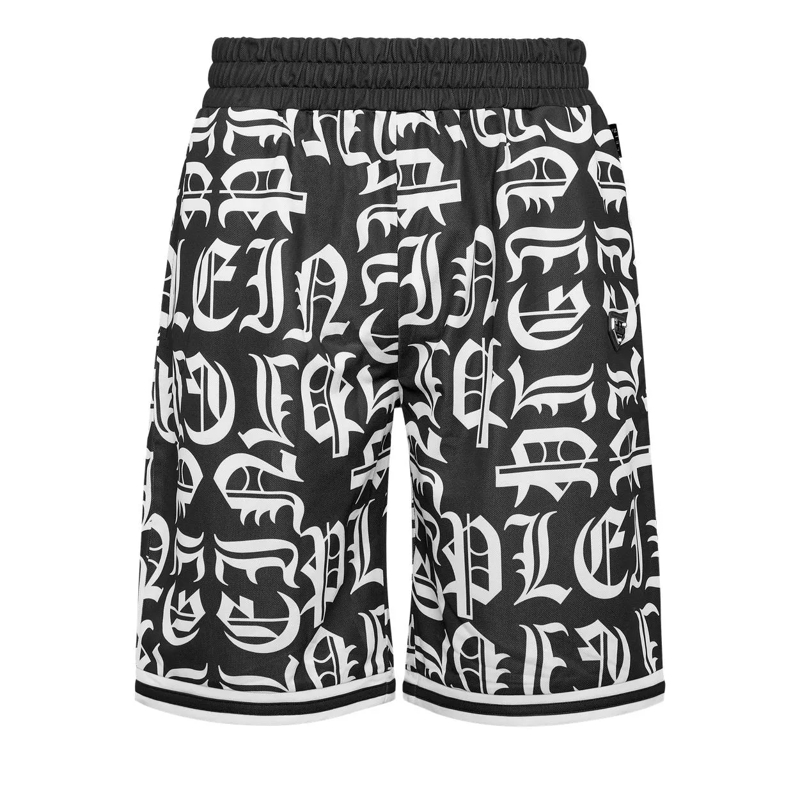 Philipp Plein Jogginghose Diese Jogging Korb Shorts Gothic Plein ist entworf schwarz