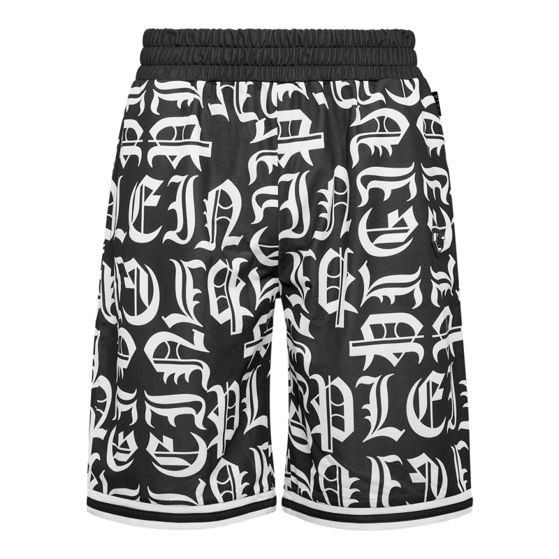 Philipp Plein Jogginghose Diese Jogging Korb Shorts Gothic Plein ist entworf schwarz