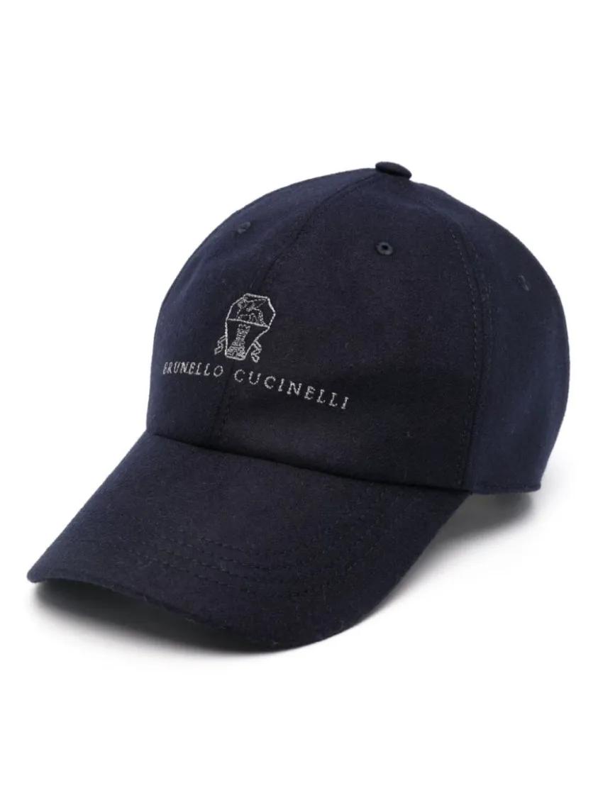 Brunello Cucinelli Mützen - Hat With Embroidery - Gr. M - in Schwarz - für Damen