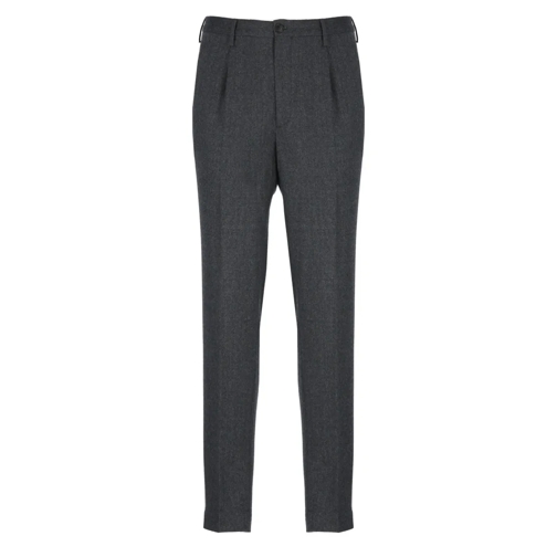 Incotex  Dark grey Wool Pants Grey