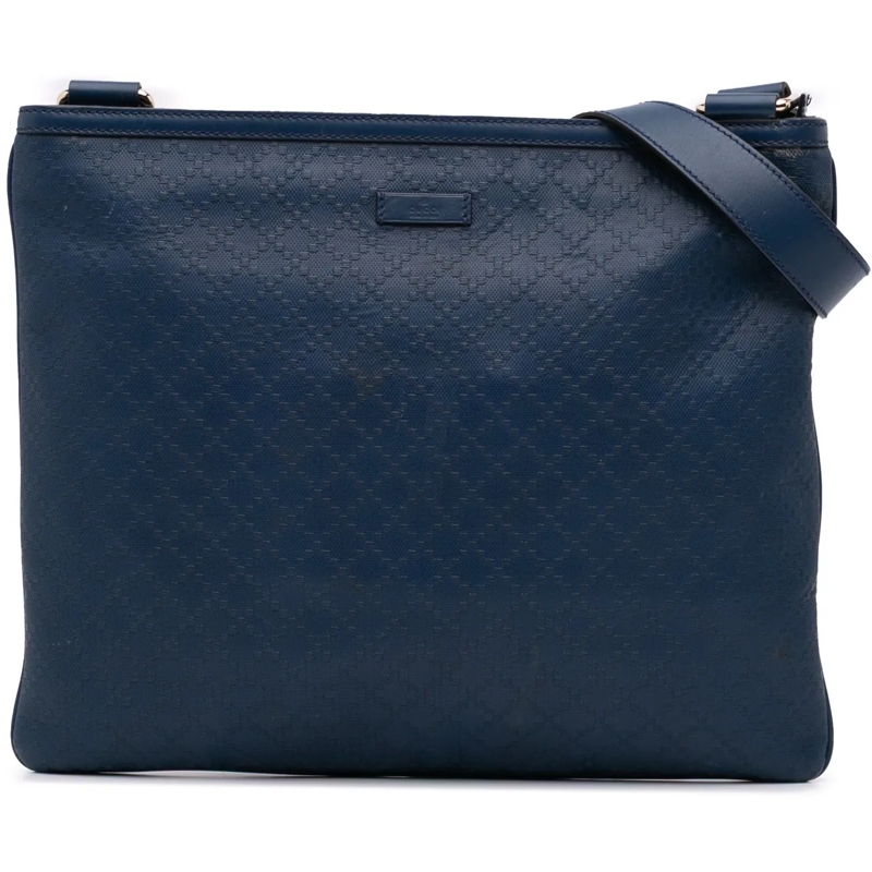 Gucci Schultertasche Diamante Leather Hilary Lux Crossbody blau