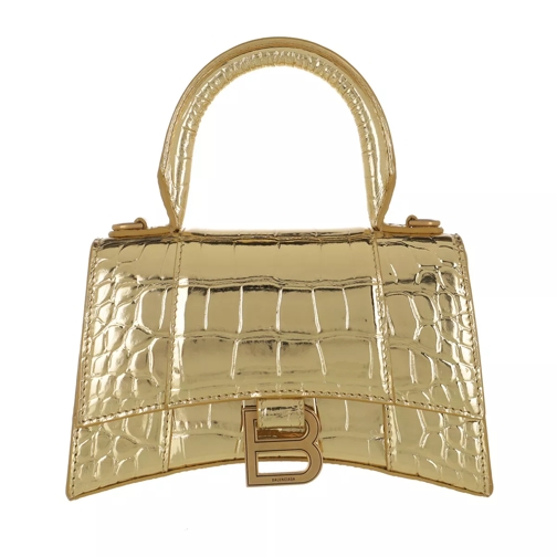 Balenciaga Hourglass XS Top Handle Bag Leather Gold Satchel