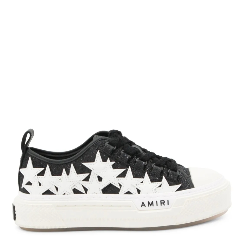 Amiri Low-Top-Sneaker Black Leather Stars Court Sneakers Black