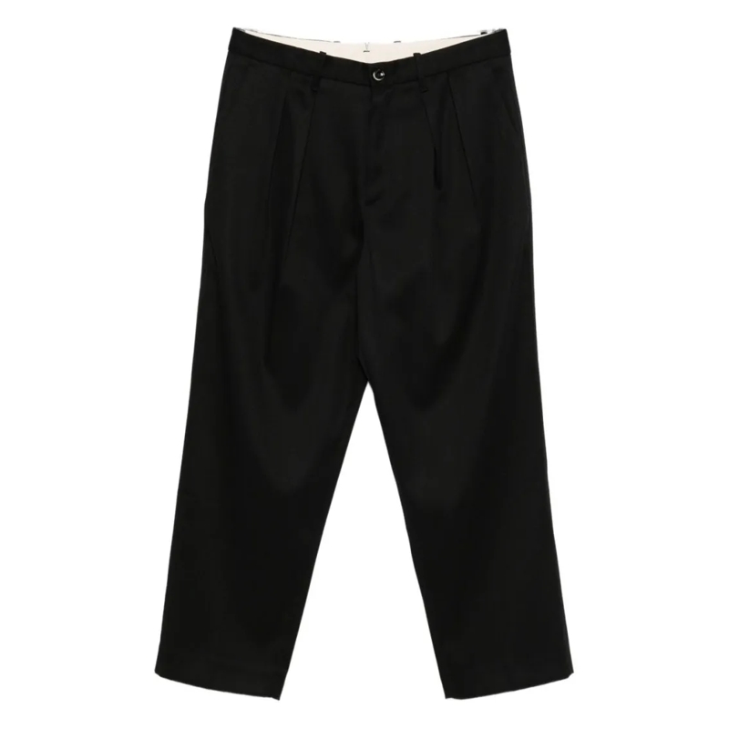 Nine In The Morning Pantalon Tailored Black Trousers With Front Pleats Black