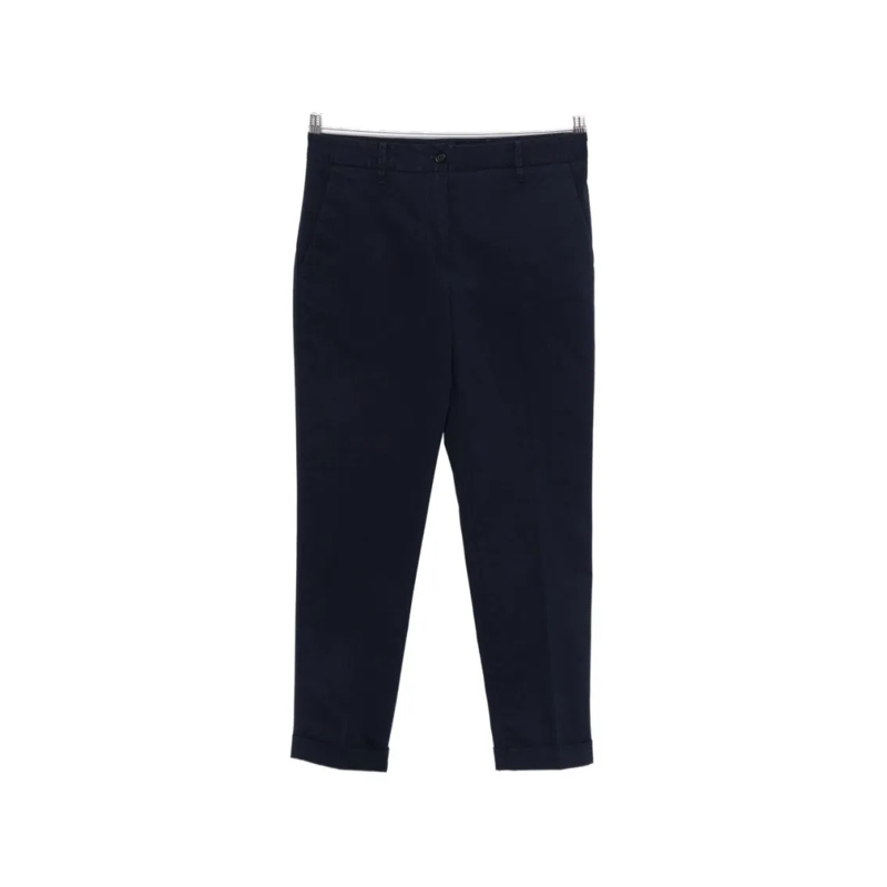 Aspesi  Tailored Blue Trousers With Straight Leg And Comfo Black