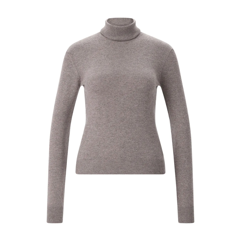 Saint Laurent Pull à col roulé Rollkragenpullover aus Kaschmir braun