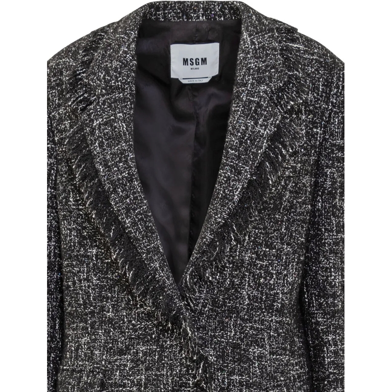 MSGM Blazer MSGM Blazer in Tweed con Frange dunkelgrau(Image 4)