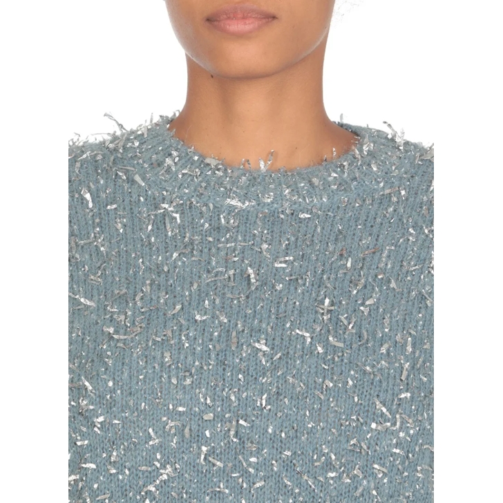 MSGM Lightblue Lurex Sweater Blue Pullover