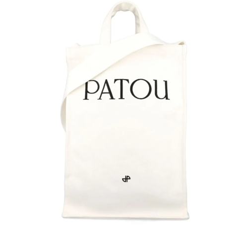 Patou Cream White Shoulder Bag With Logo Neutrals Borsa a tracolla