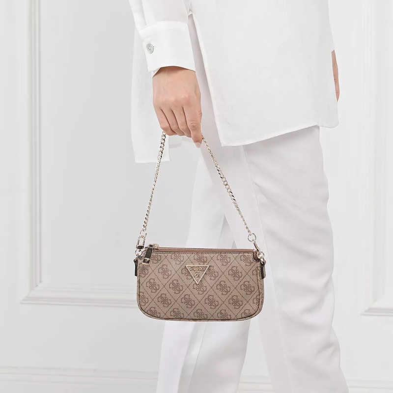 Guess Crossbody Bag Noelle Double Pouch Crossbody Latte Logo(Image 2)