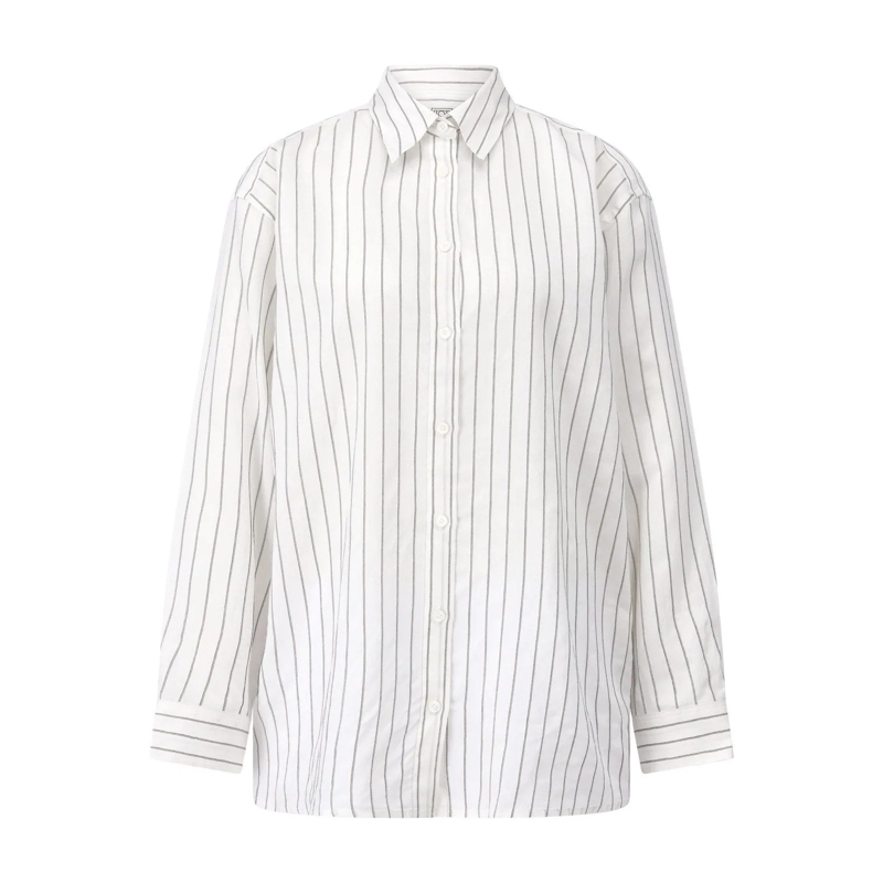 TOTEME Blouse Gestreifte Hemdbluse Weiß