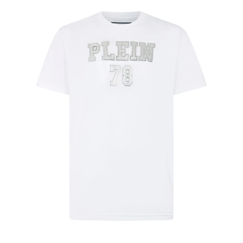 Philipp Plein T-Shirt Round Neck T-Shirt College weiss