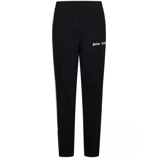 Palm Angels Black Wool Blend Track Trousers Black Pantaloni da jogging