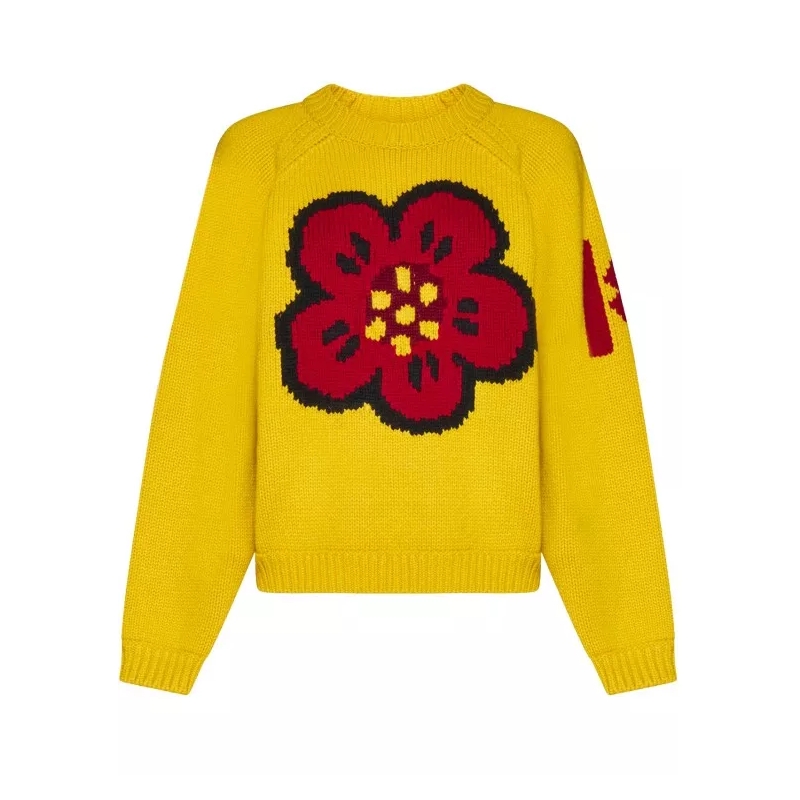 Kenzo Pullover Cotton Pullover Yellow