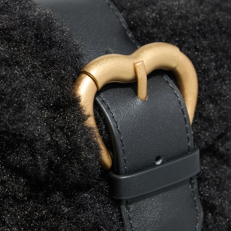 Pinko Schultertasche Jolene Shoulder Mini Nero Limousine-Chocolate Gold(Image 13)