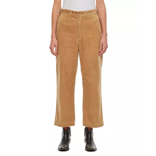 Polo Ralph Lauren Wide Leg Chino Cropped Pants Brown 