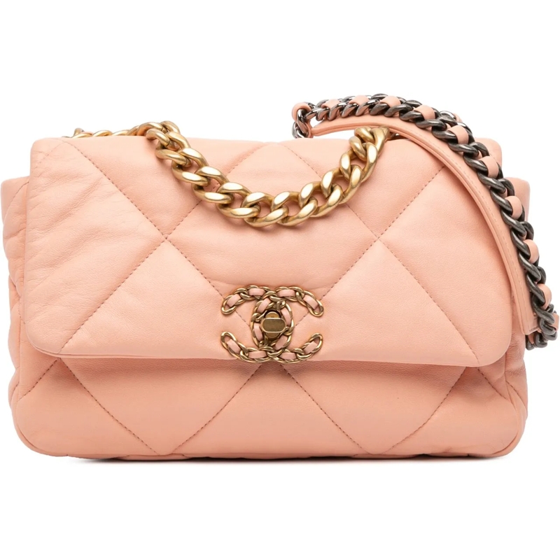 Chanel Sac à bandoulière Medium Lambskin 19 Flap rose