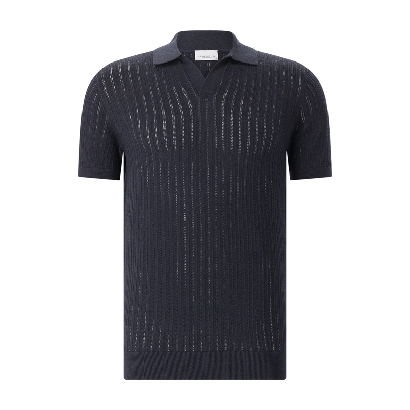 PROFUOMO Polohemd Poloshirt aus Baumwolle & Leinen braun