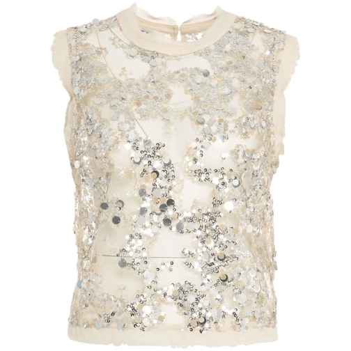 Baum Und Pferdgarten T-shirts Sequined top 'Manira' beige