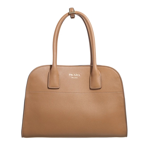 Prada Tote Mano Media Doppio Tote Bag Caramel