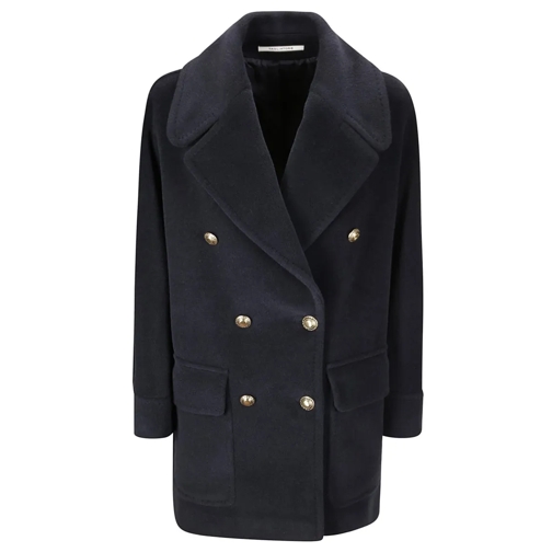 Tagliatore  Double-Breasted Flap Pocket Coat Black