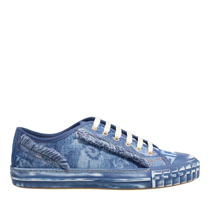 Fendi Low-Top-Sneaker Domino Sneaker Denim Blue