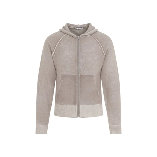 Acne Studios Beige Wool Full Zip Cardigan Grey Cardigan