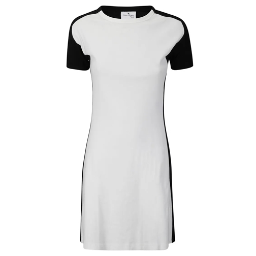 Courrèges Mini-Kleider Flared Crew-Neck Dress White