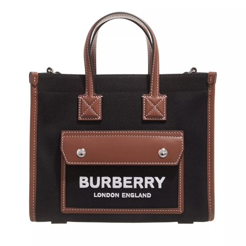Burberry Freya Mini Tote Bag Black Tan Fourre-tout