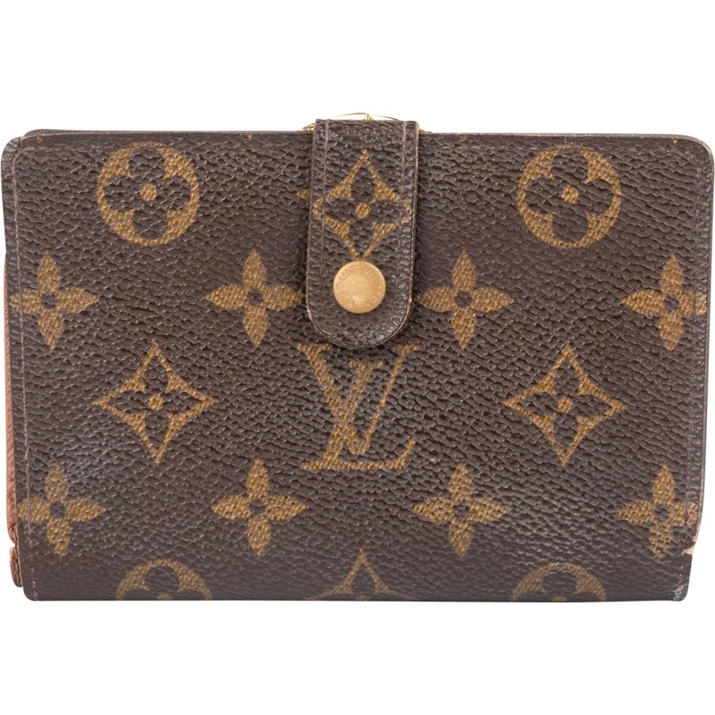 Louis Vuitton Geldbörse Louis Vuitton Canvas Monogram Compact Clip Wallet braun