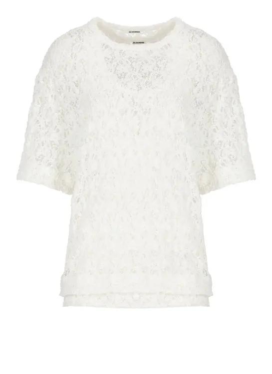 Jil Sander - White Lace Top - Größe 40 - weiß