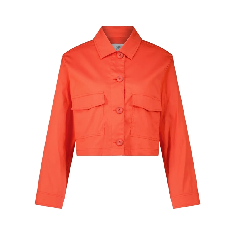 Vera Mont Overgangsjas Cropped Kastenjacke mit Pattentaschen Rot