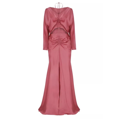 Alberta Ferretti Draped Dress Pink 