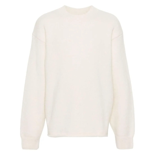 Jacquemus Pullover Ivory White Brushed Alpaca Sweater White