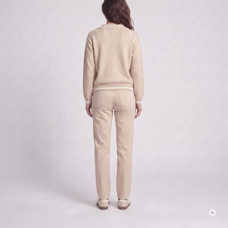Marc Aurel  Pullover- Kontrastringel- fallendes Revers- üb beige(Image 4)