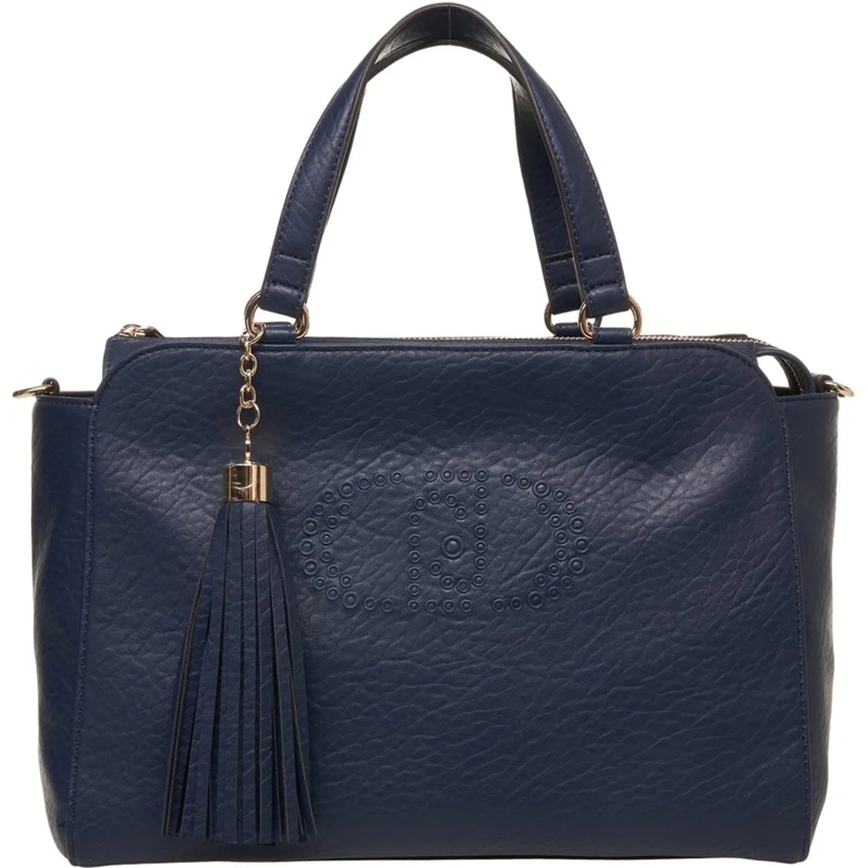 LIU JO Tote Bag in faux leather with logo embossing blau