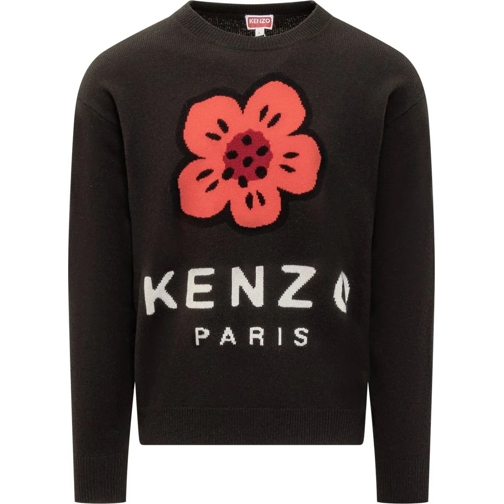 Kenzo  Maglia con Logo Kenzo Flower schwarz