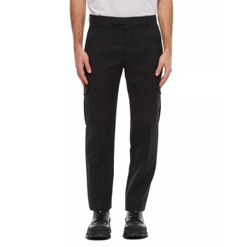 Alexander McQueen Wool Gabardine Trousers Black 