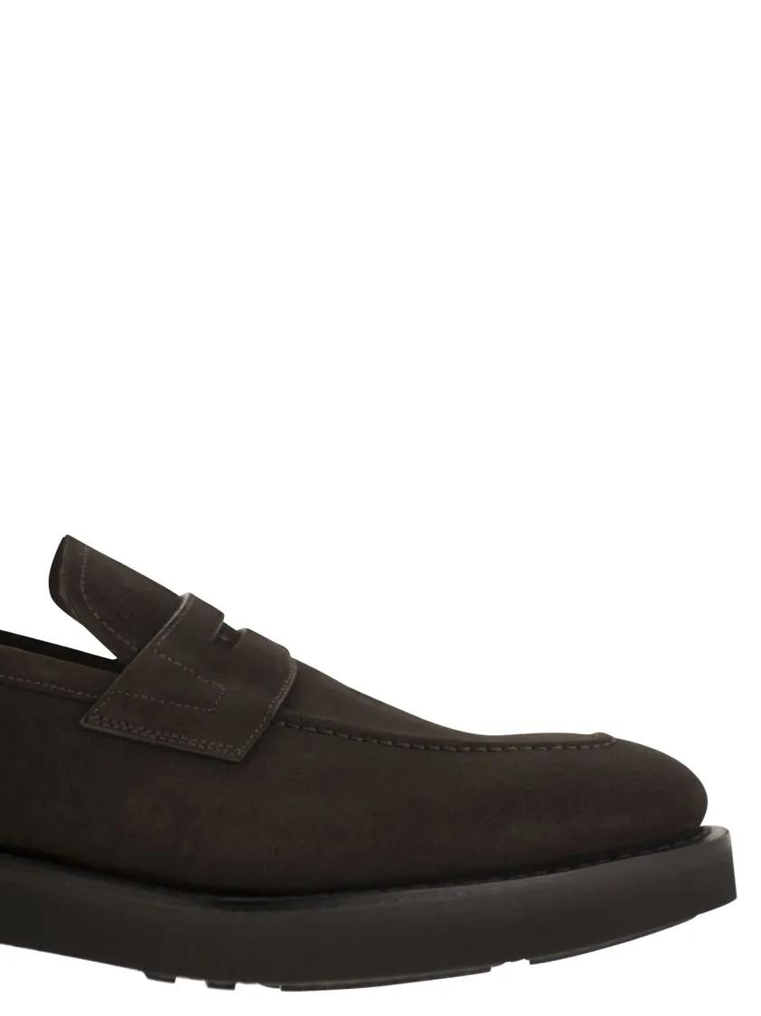 Thumbnail - Church's Loafer - Suede Calfskin Moccasin With Tapered Silhouette - Gr. 7_5 - in Braun - für Damen