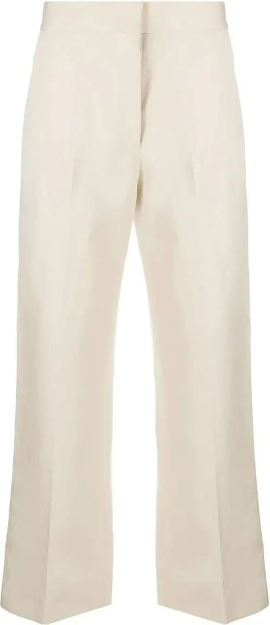Thumbnail - MSGM - Tailored Trousers With Linen-Lyocell Blend And Fin - Größe 46 - beige