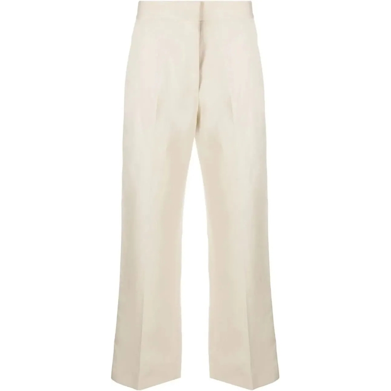 MSGM Hose Tailored Trousers With Linen-Lyocell Blend And Fin Neutrals