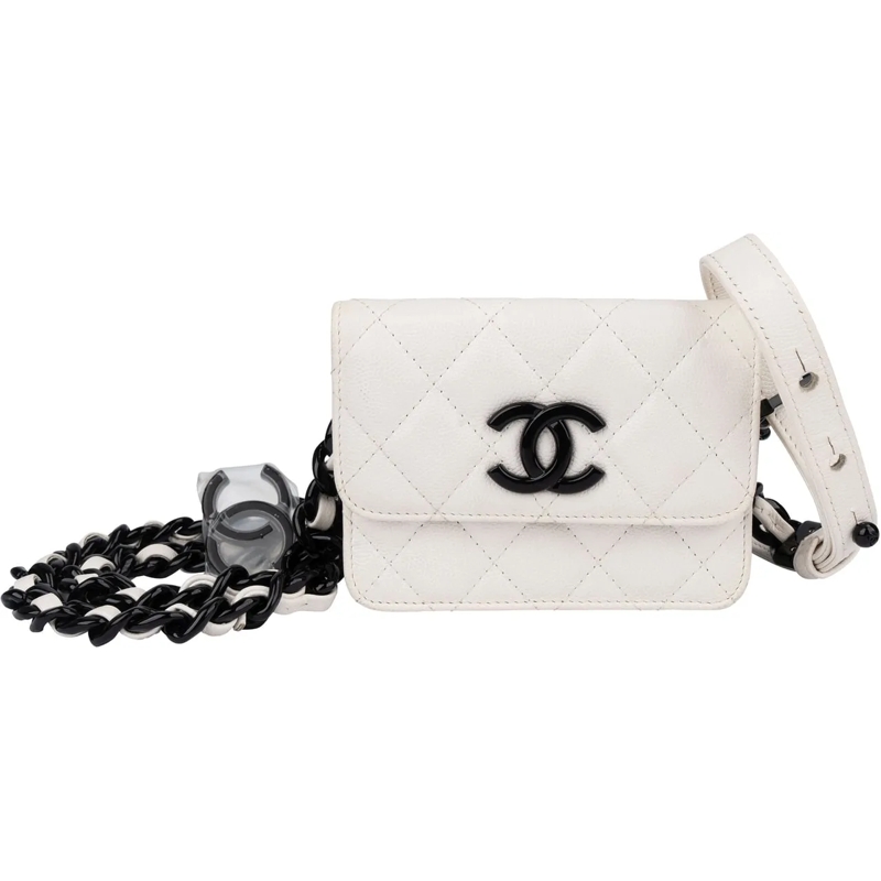 Chanel Schultertasche Chanel Quilted Caviar Leather Single Flap Bum Bag mehrfarbig