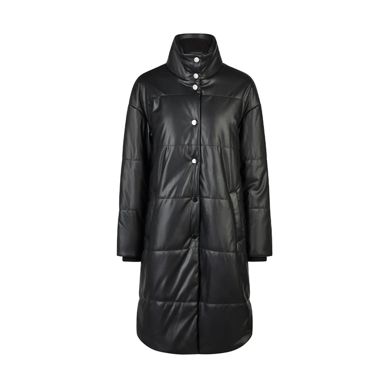 Marc Aurel Steppmantel Faux Leather Puffermantel schwarz