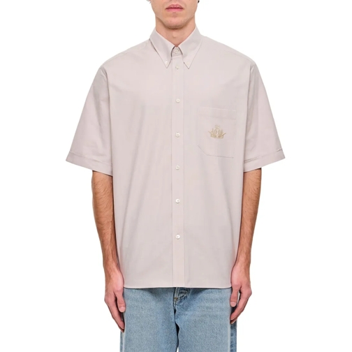 Fendi Chemises Beige Fendi Shirt With Embroidered Logo Neutrals