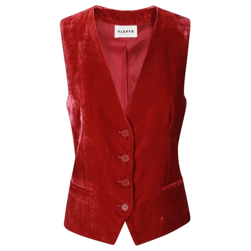 P.A.R.O.S.H. Blazer Single-Breasted Waistcoat Red