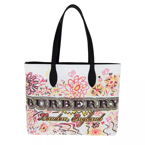 Burberry Doodle Flowers Reversible Canvas Tote White Shopper
