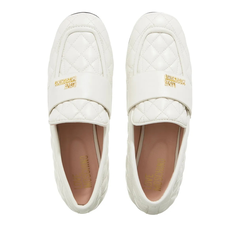 Love Moschino Bootsschuhe New Flat Love Scarpa Donna Latte(Image 4)