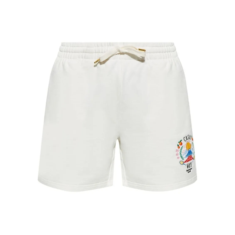 Casablanca Legere Shorts Relaxed Fit White Cotton Shorts White